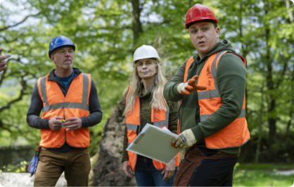 Workers in woods